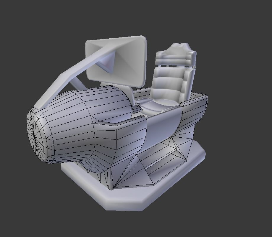 Futuristic control module Low-Poly Low-poly 3D model_7