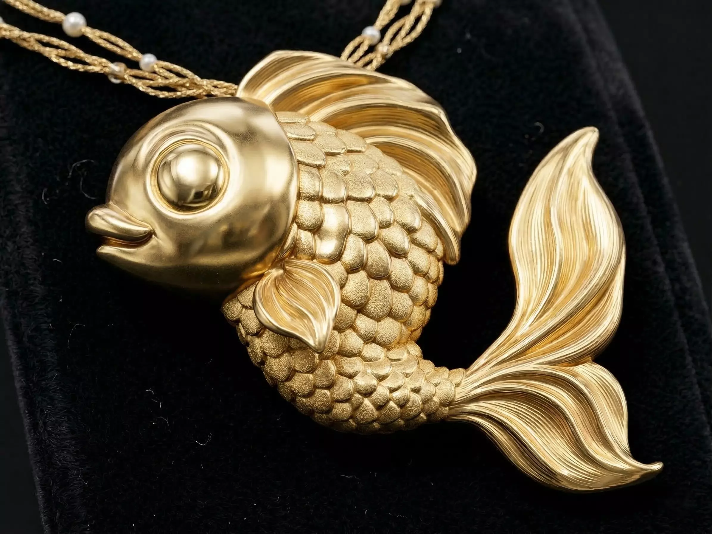 Golden Koi Fish Pendant 3D print model