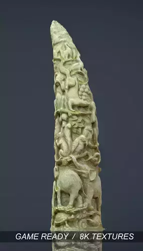 African engraved ivory horn