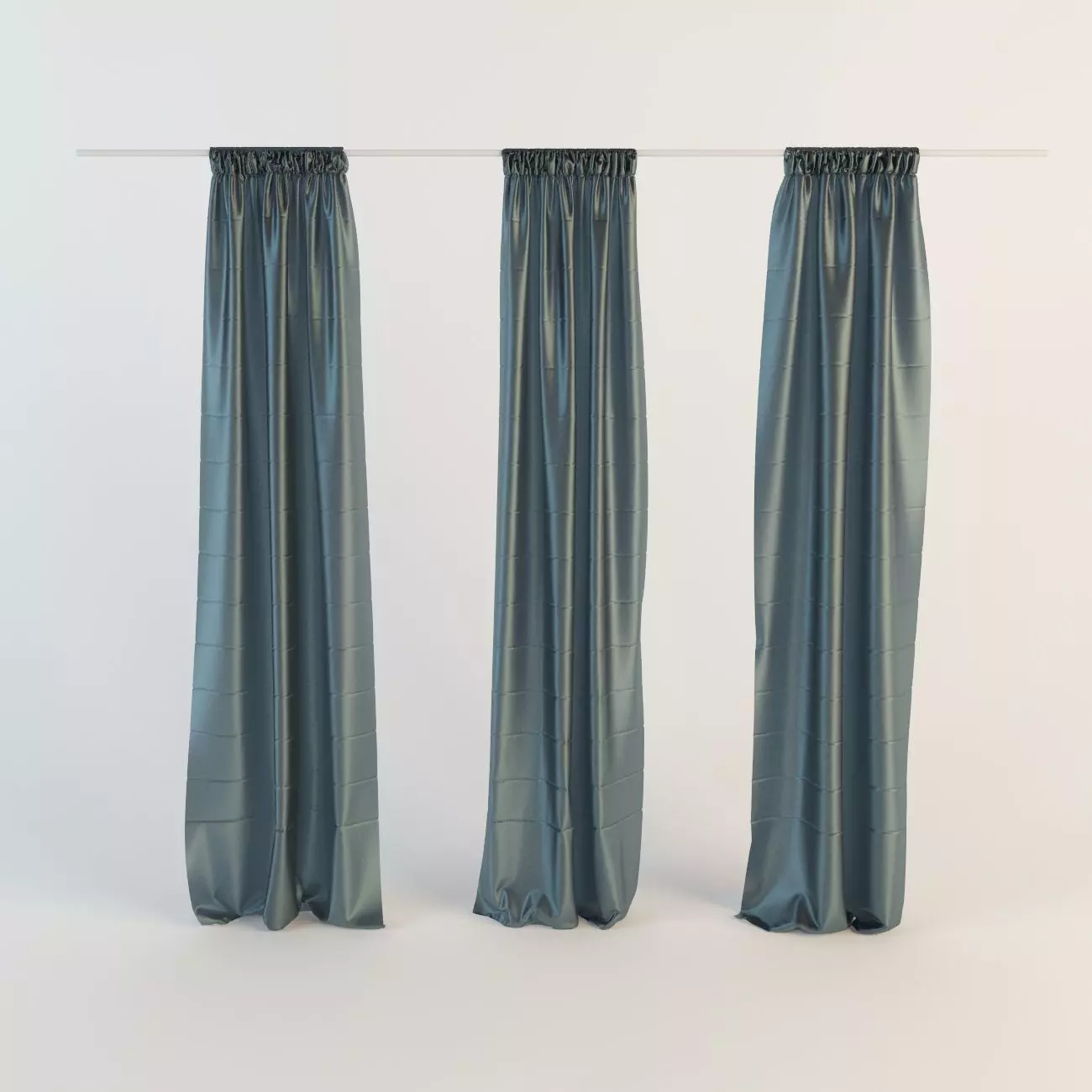 Curtains three hanging on line 3D model
