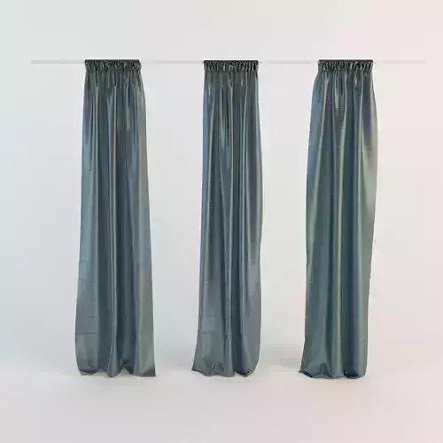Curtains three hanging on line 3D model