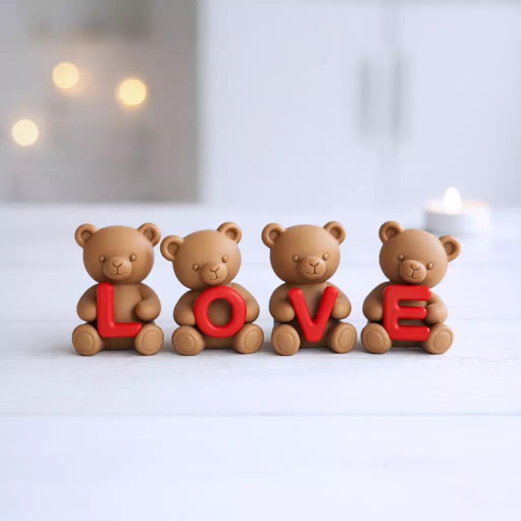 Love Teddy Bear Figures Set 3D print model