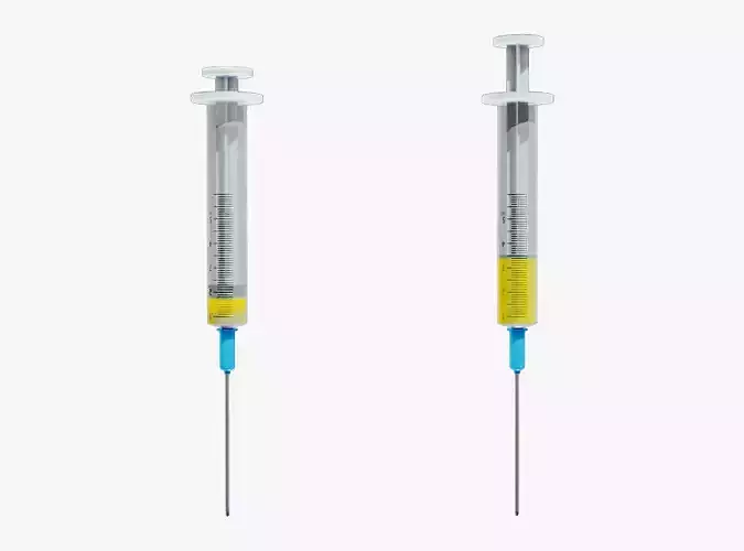 Syringe With Animation Low-poly 3D model