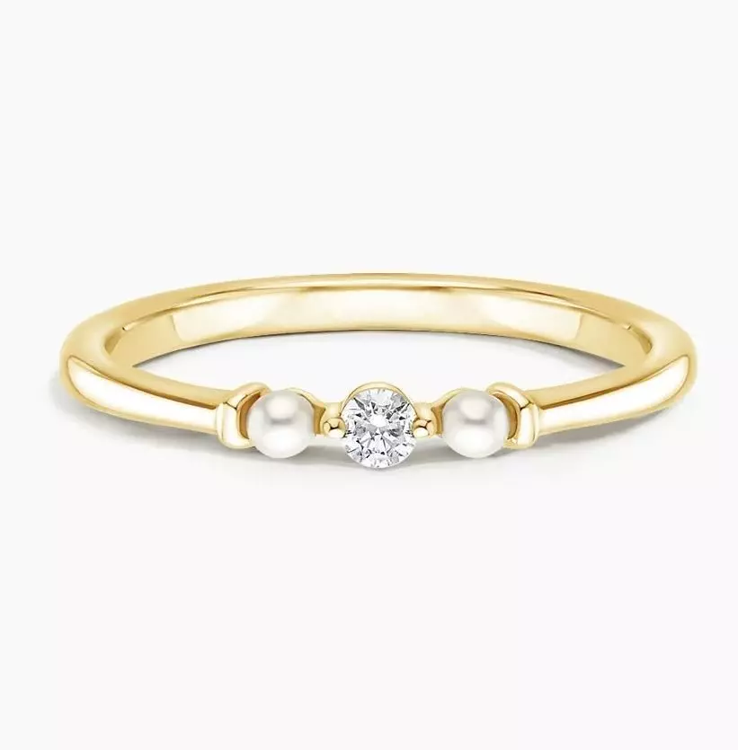 Pearl and diamond ring 3D print model