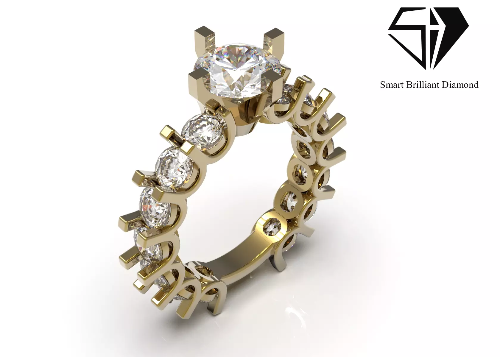 File for a full diamond solitaire ring sr0128 3D print model
