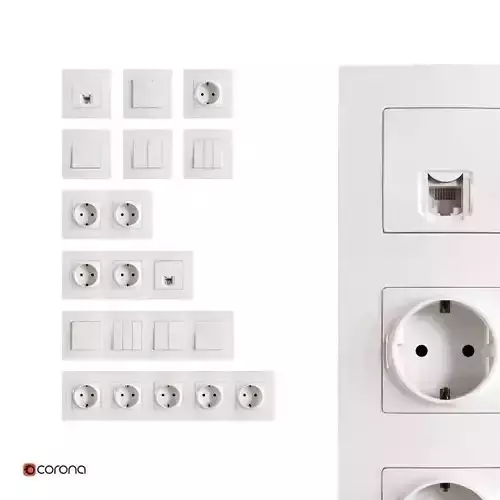 Legrand Etika electrical outlets and switches 3D model