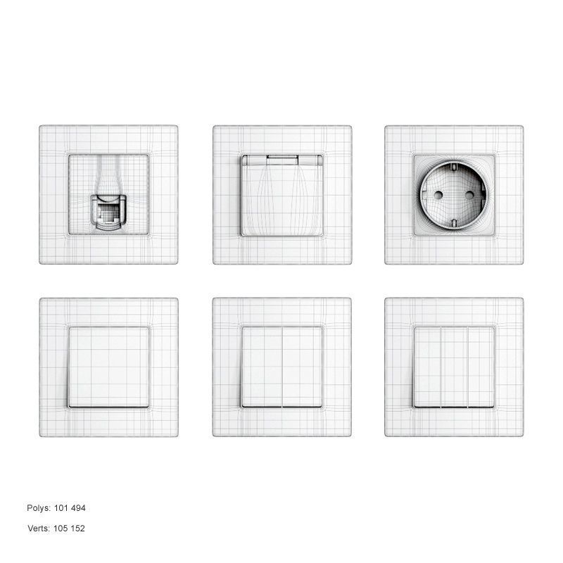 Legrand Etika electrical outlets and switches 3D model_4