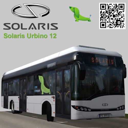 Solaris Urbino 12 Electric bus Low-poly 3D model