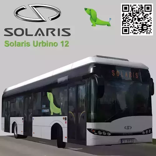 Solaris Urbino 12 Electric bus Low-poly 3D model