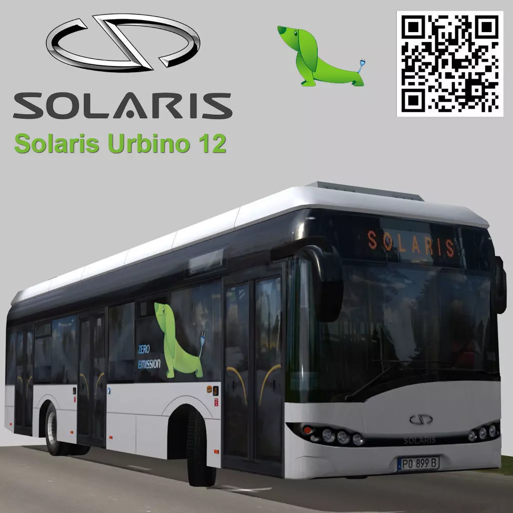 Solaris Urbino 12 Electric bus Low-poly 3D model_0