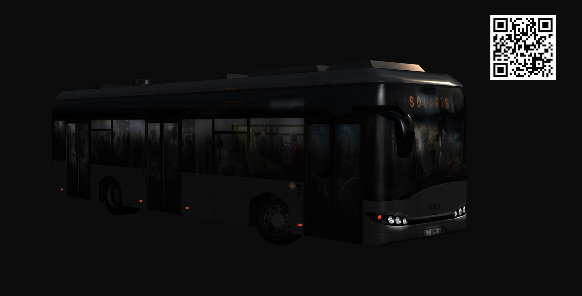 Solaris Urbino 12 Electric bus Low-poly 3D model_13