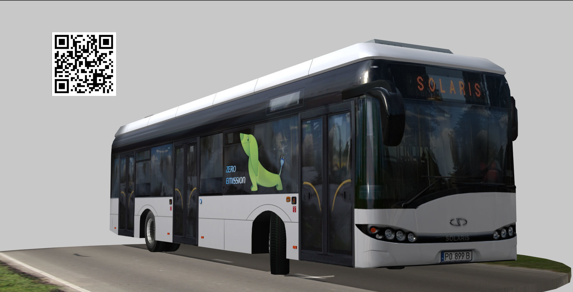 Solaris Urbino 12 Electric bus Low-poly 3D model_4