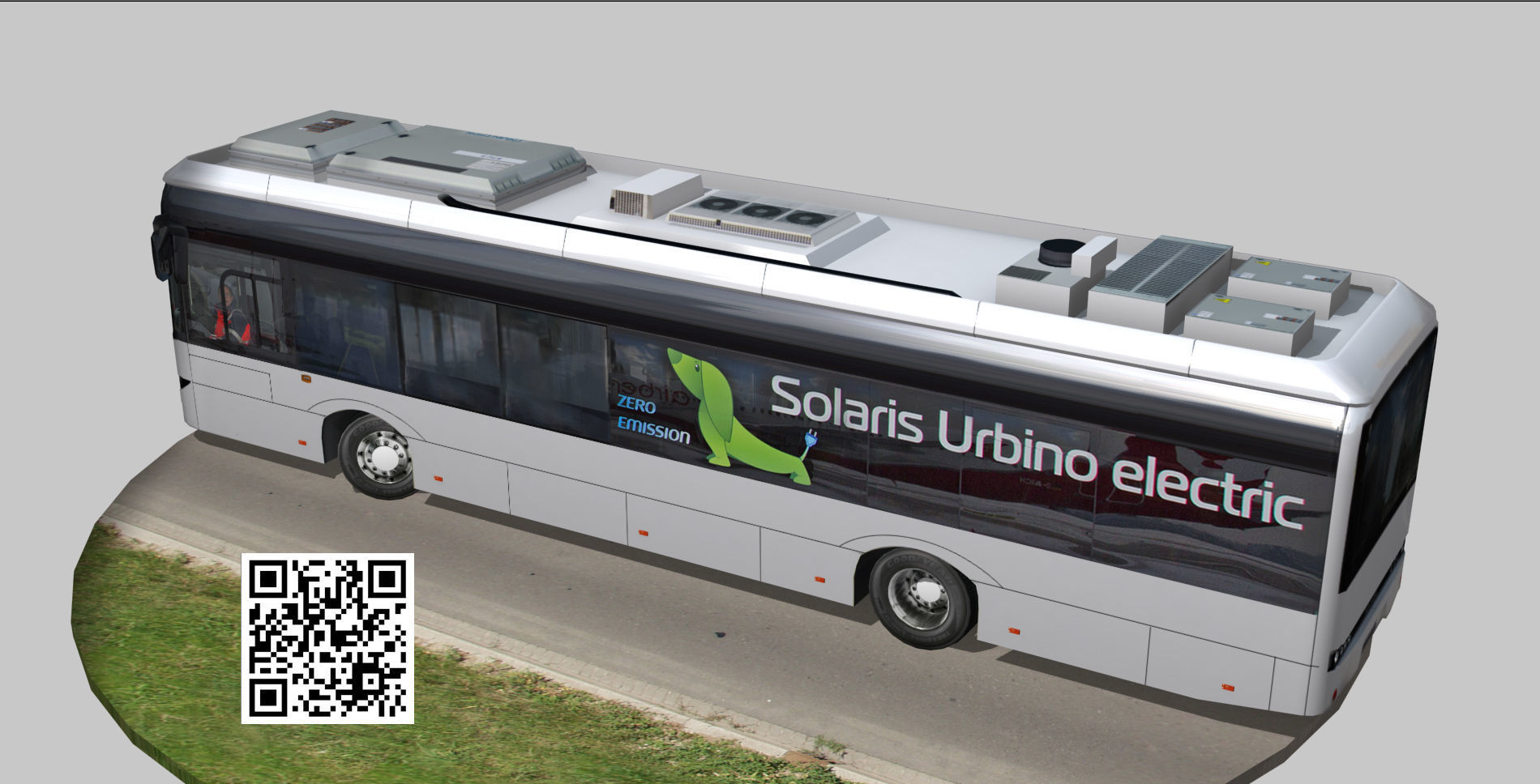 Solaris Urbino 12 Electric bus Low-poly 3D model_8