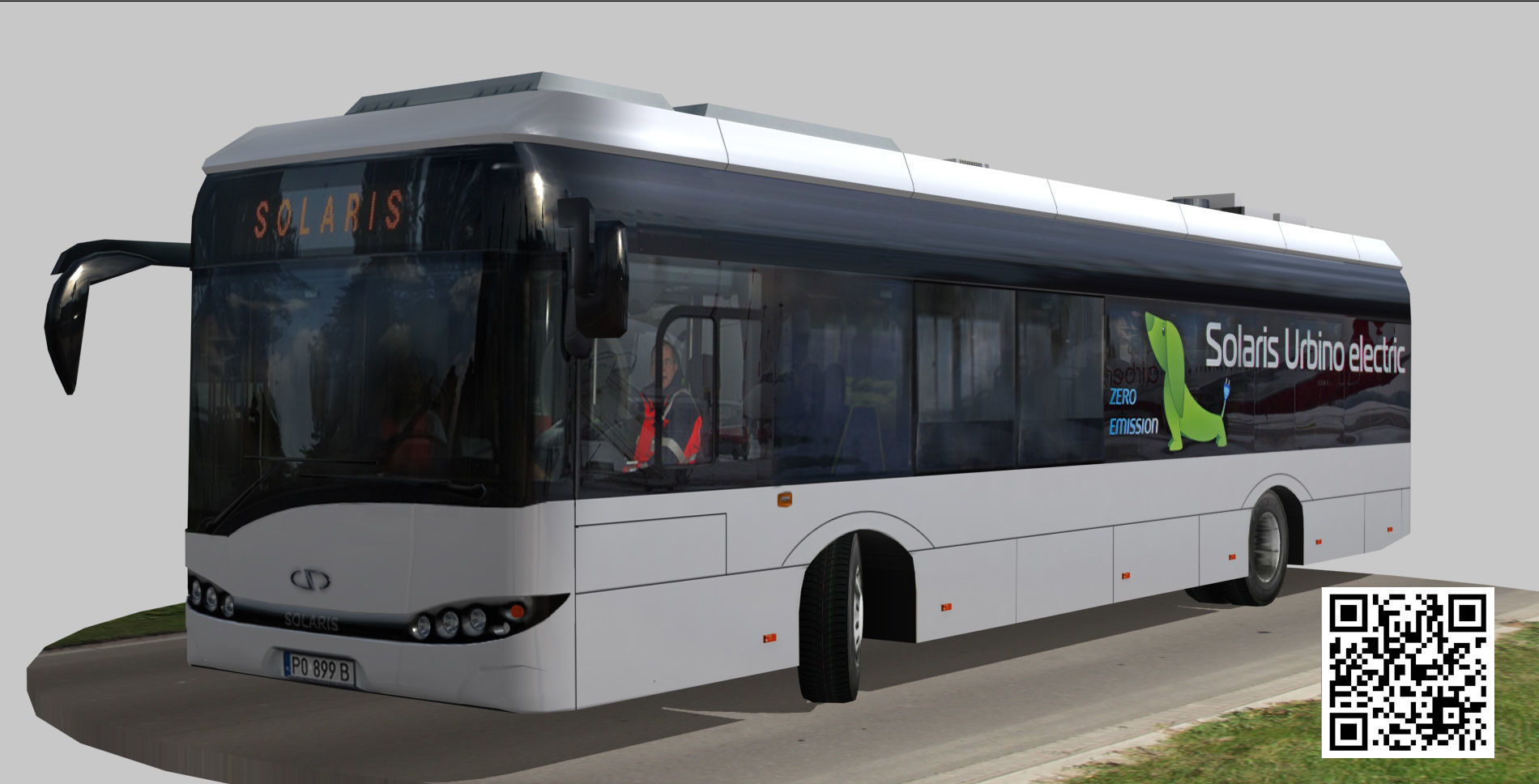 Solaris Urbino 12 Electric bus Low-poly 3D model_2