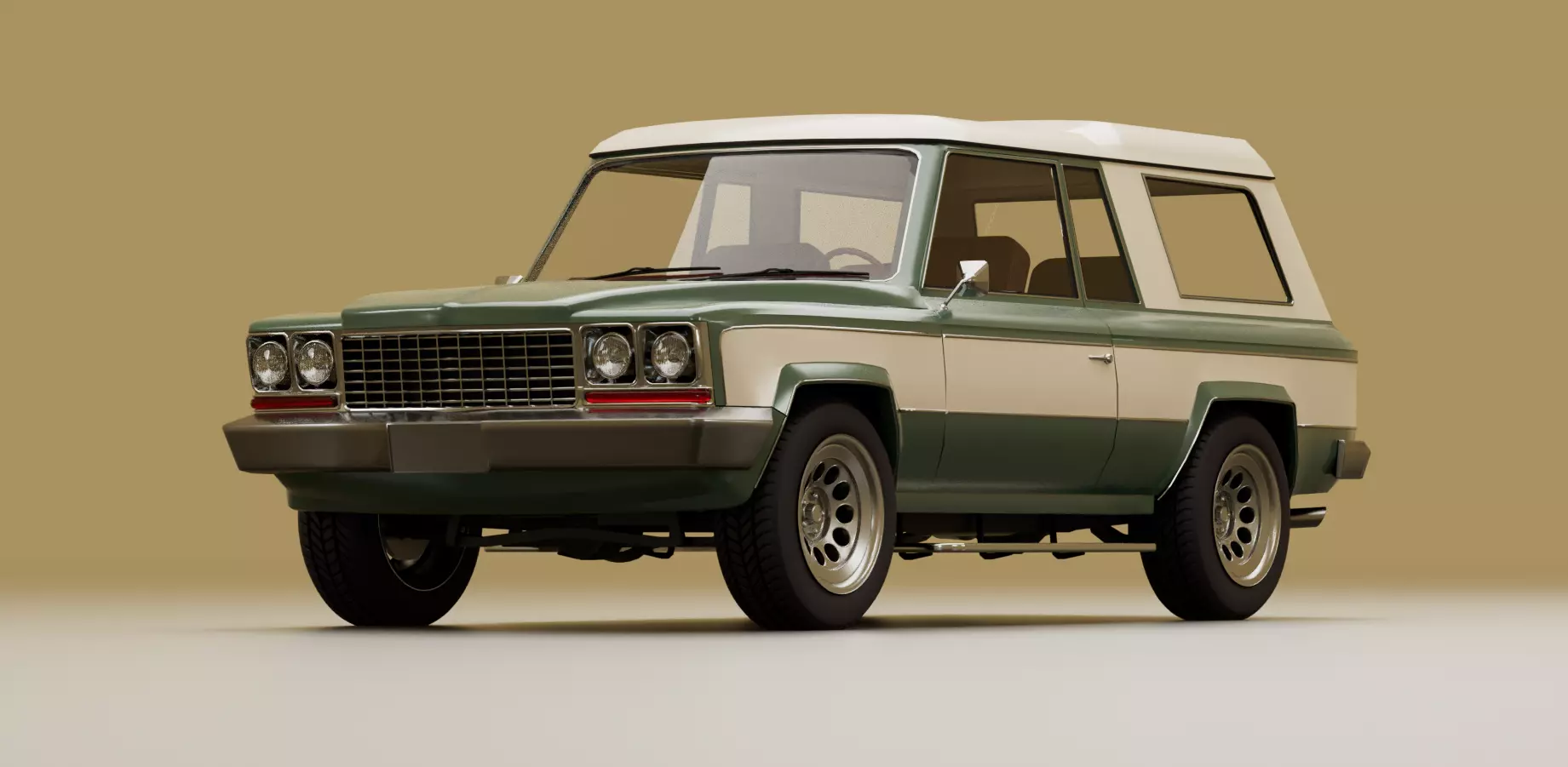 70s generic SUV 2 door Low-poly 3D model