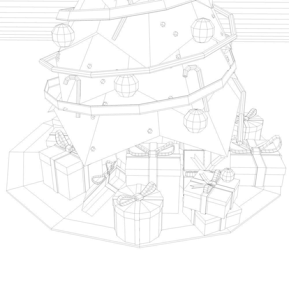 Low Poly Christmas Tree Low-poly 3D model_3