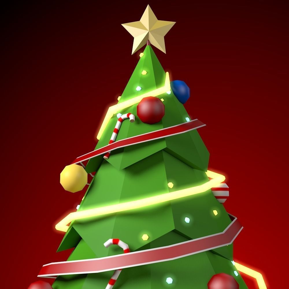Low Poly Christmas Tree Low-poly 3D model_4