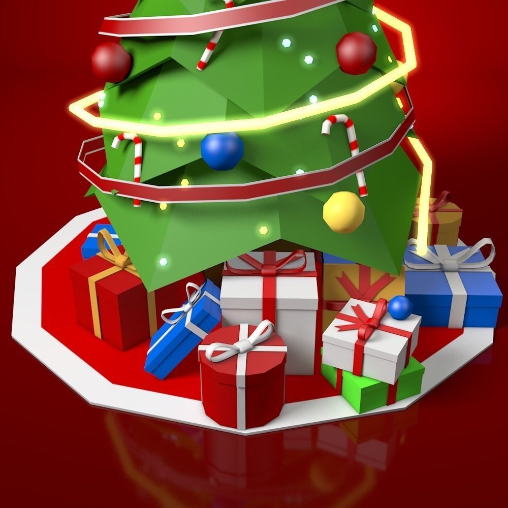 Low Poly Christmas Tree Low-poly 3D model_2
