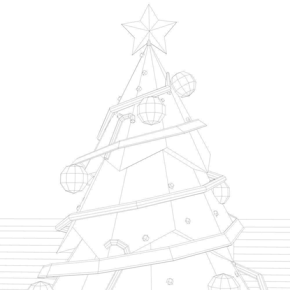 Low Poly Christmas Tree Low-poly 3D model_5