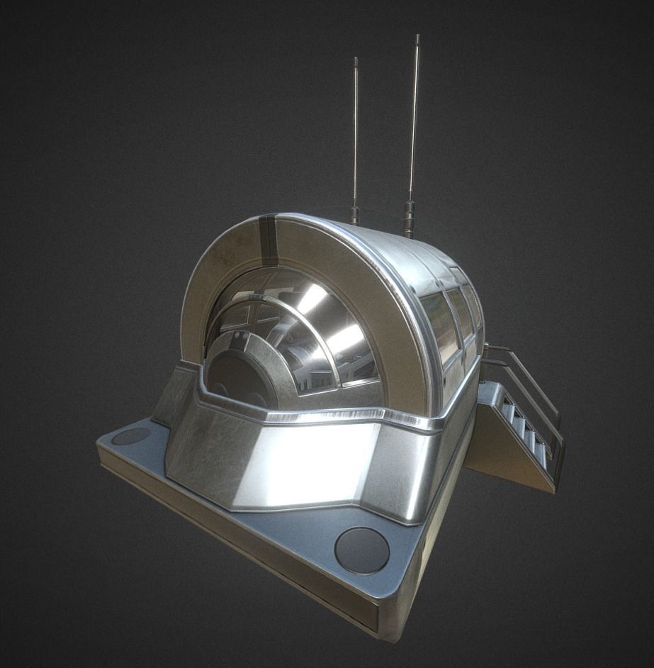 Futuristic Drivers Cap And Control Module Low-poly 3D model_20