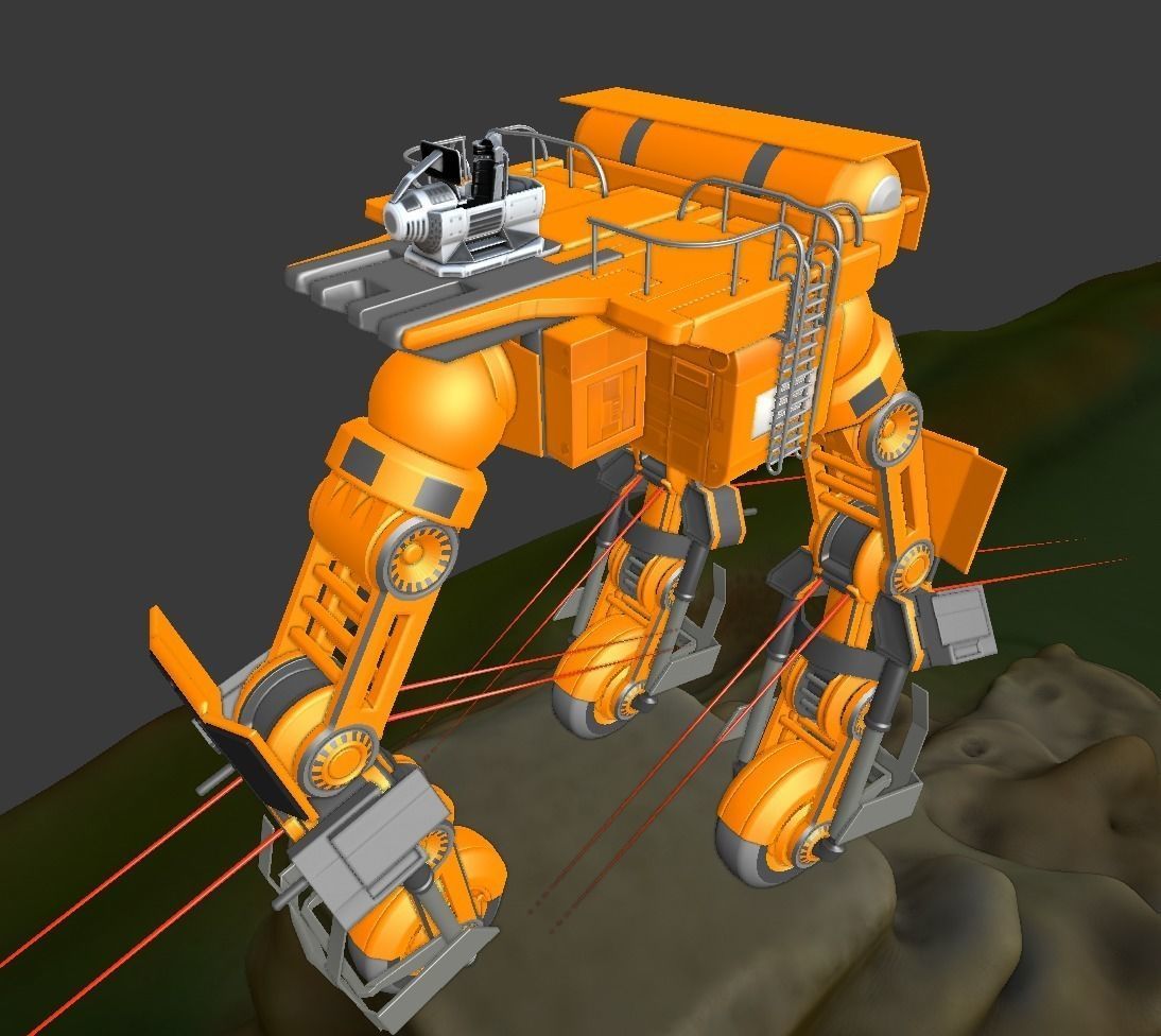 Futuristic Drivers Cap And Control Module Low-poly 3D model_35