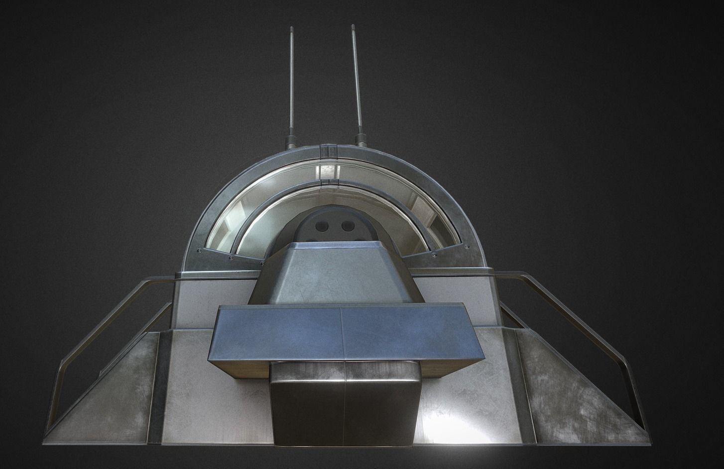 Futuristic Drivers Cap And Control Module Low-poly 3D model_11