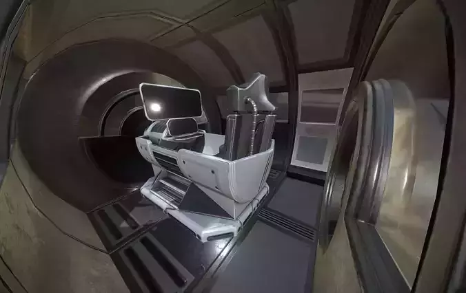 Futuristic Drivers Cap And Control Module Low-poly 3D model