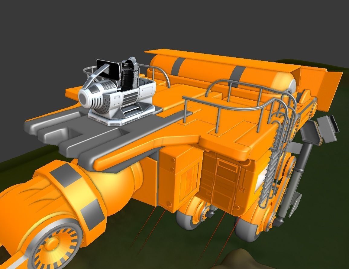 Futuristic Drivers Cap And Control Module Low-poly 3D model_27