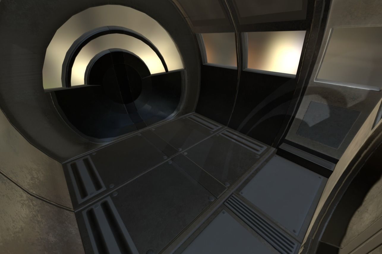 Futuristic Drivers Cap Module Basic Version Low-poly 3D model_4