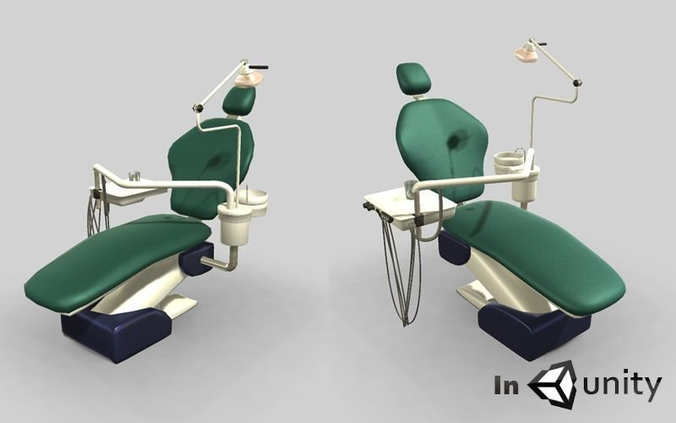 Animated Dental Chair 3dsmax Low-poly 3D model