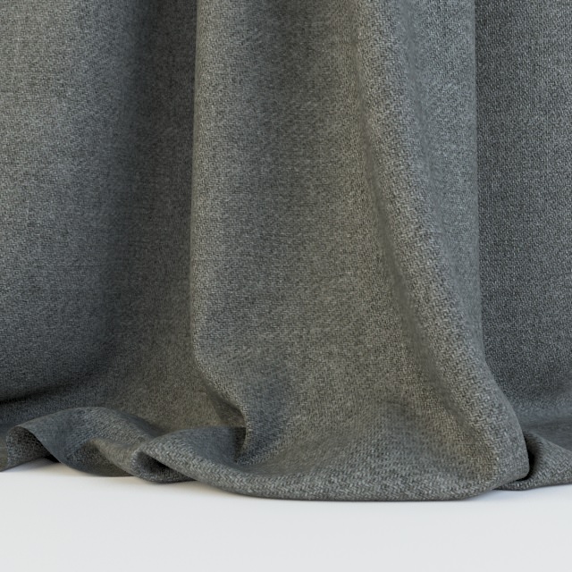 Curtains two skirts 3D model_1