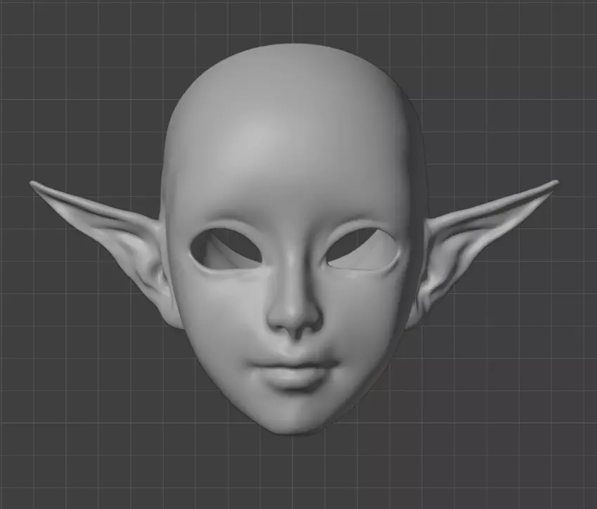 3D Printed Woman Elf Doll Head STL OBJ Files Digital Model 3D print model
