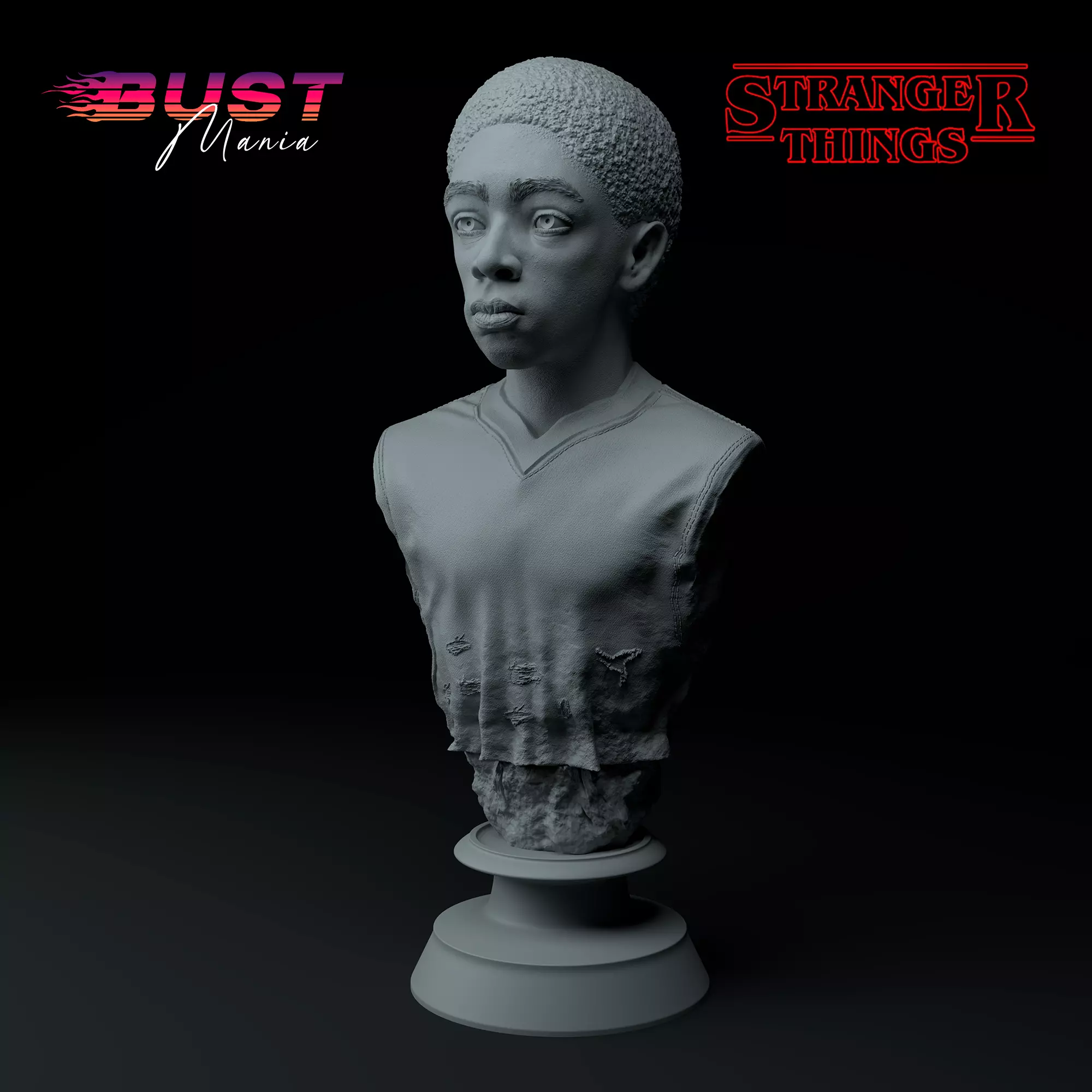Lucas Sinclair Stranger Things Premium 3D Bust STL 3D print model