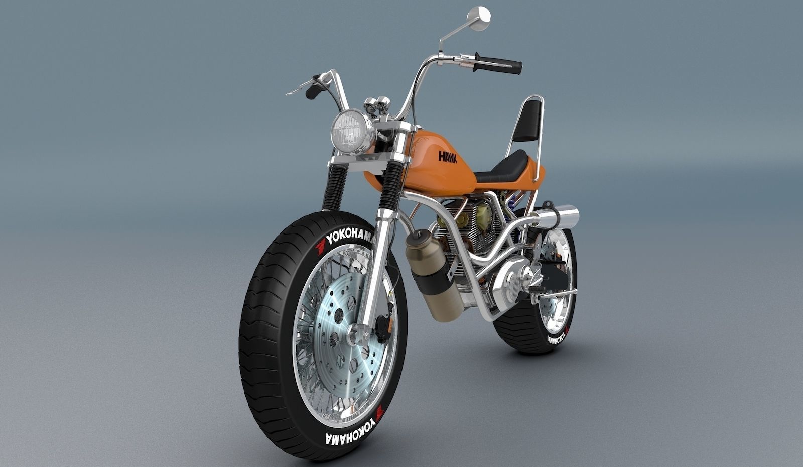 Chopper Hawk Concept Bike  3D model_9