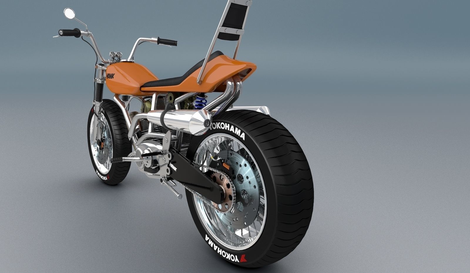 Chopper Hawk Concept Bike  3D model_4