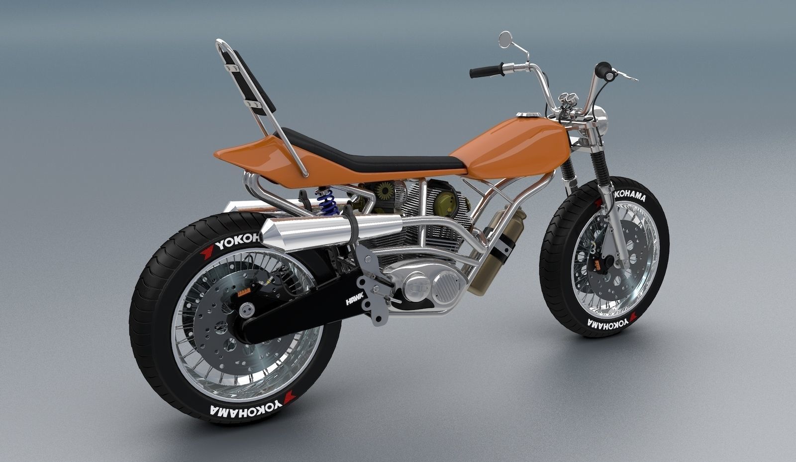 Chopper Hawk Concept Bike  3D model_1