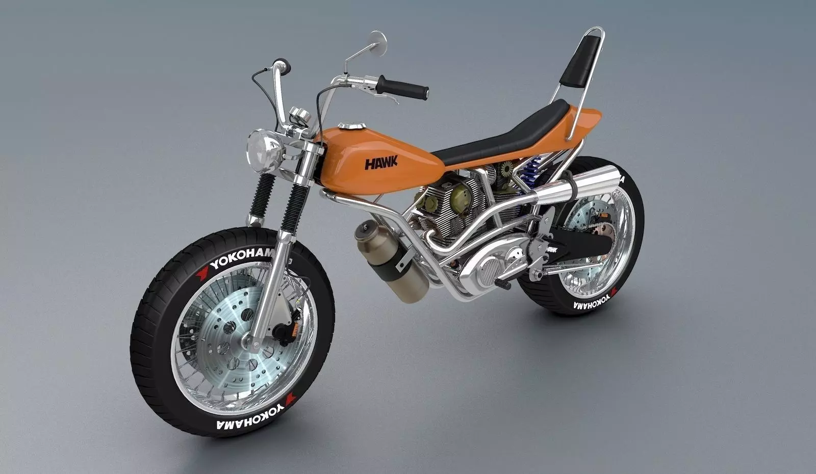 Chopper Hawk Concept Bike  3D model_0