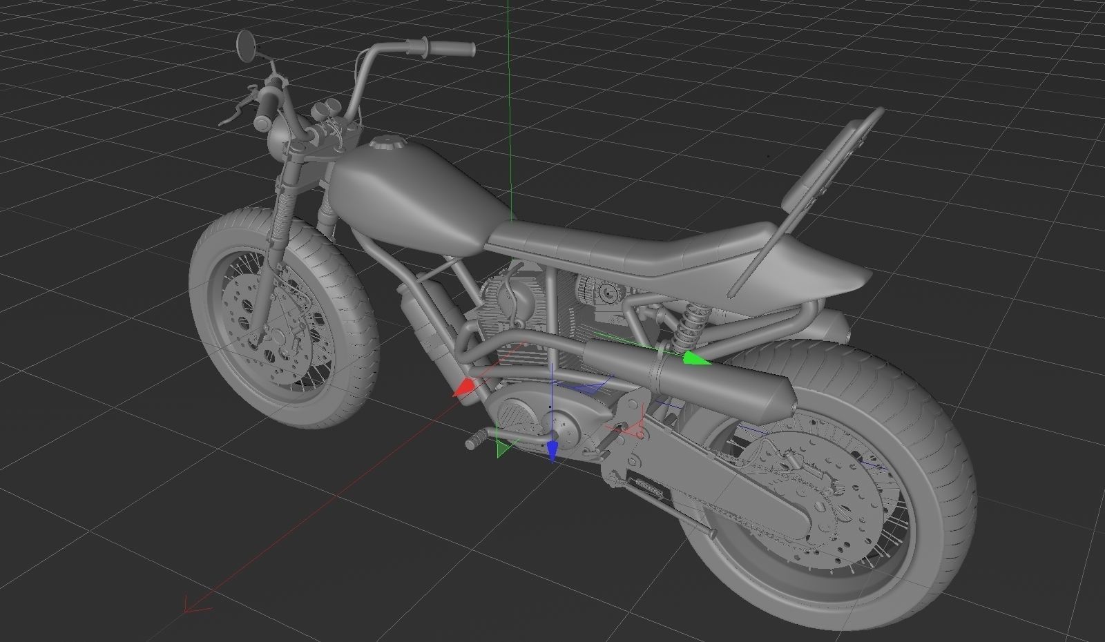 Chopper Hawk Concept Bike  3D model_11
