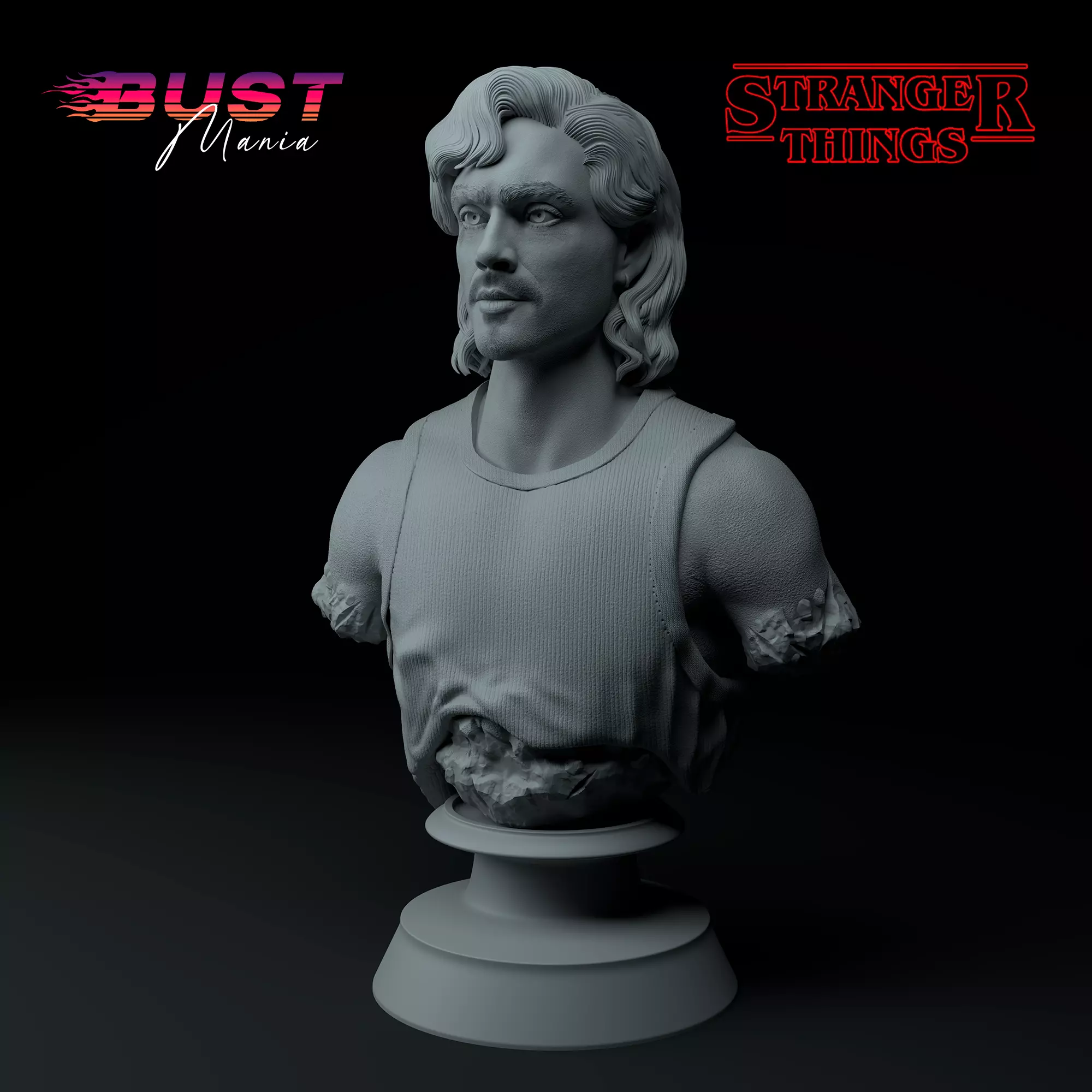 Billy Hargrove Stranger Things Premium 3D Bust STL 3D print model