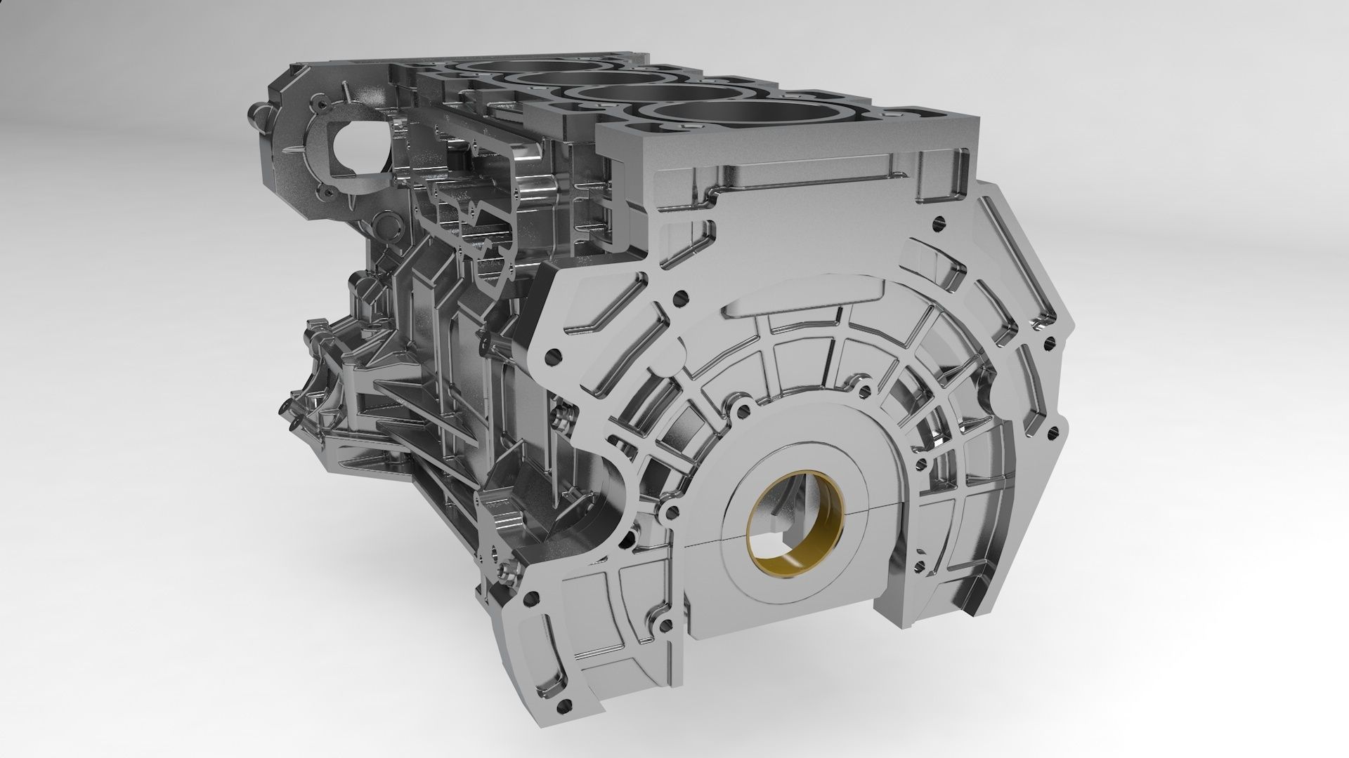 4 Cylinder engine block  3D model_3