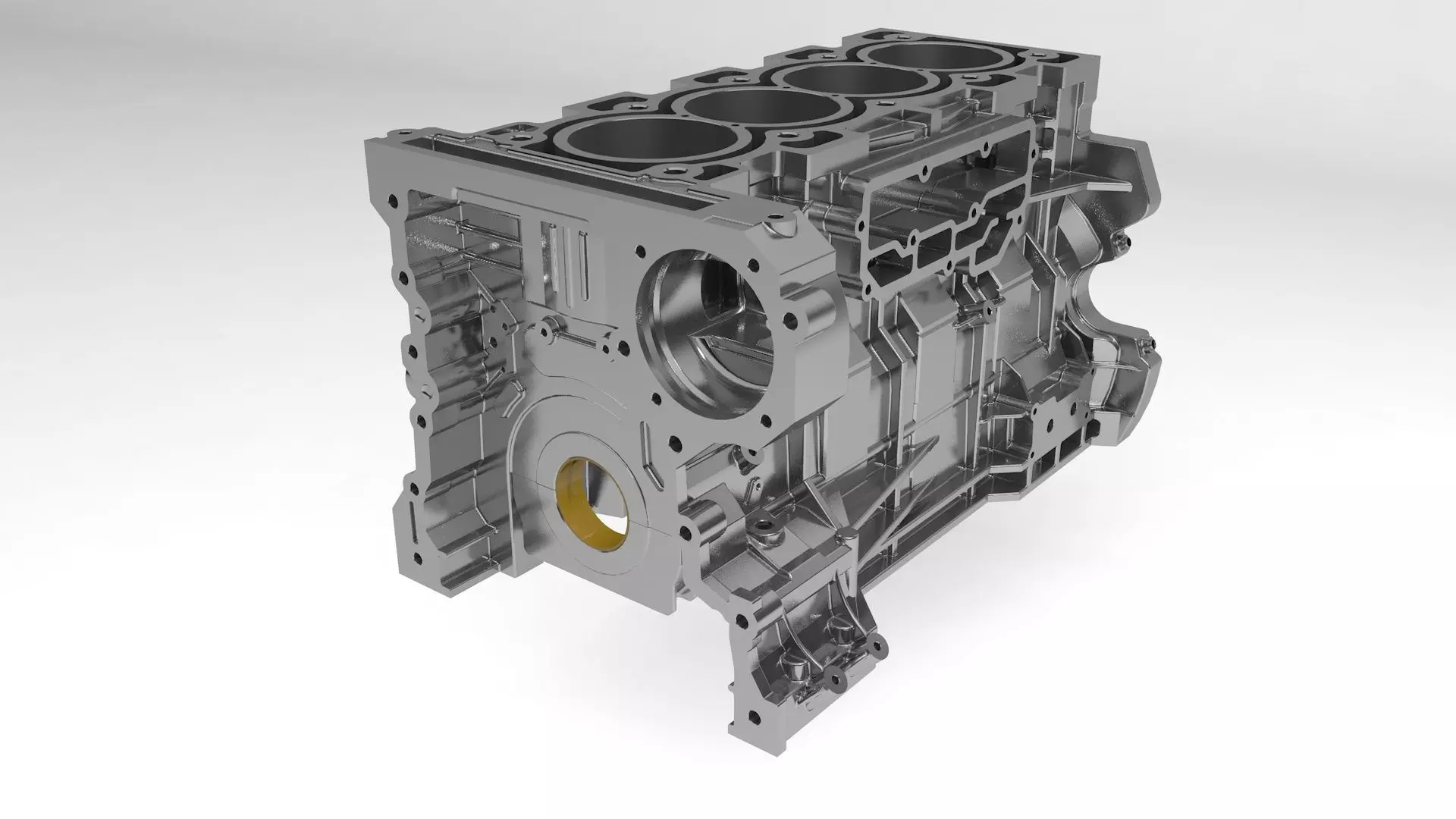 4 Cylinder engine block  3D model_0