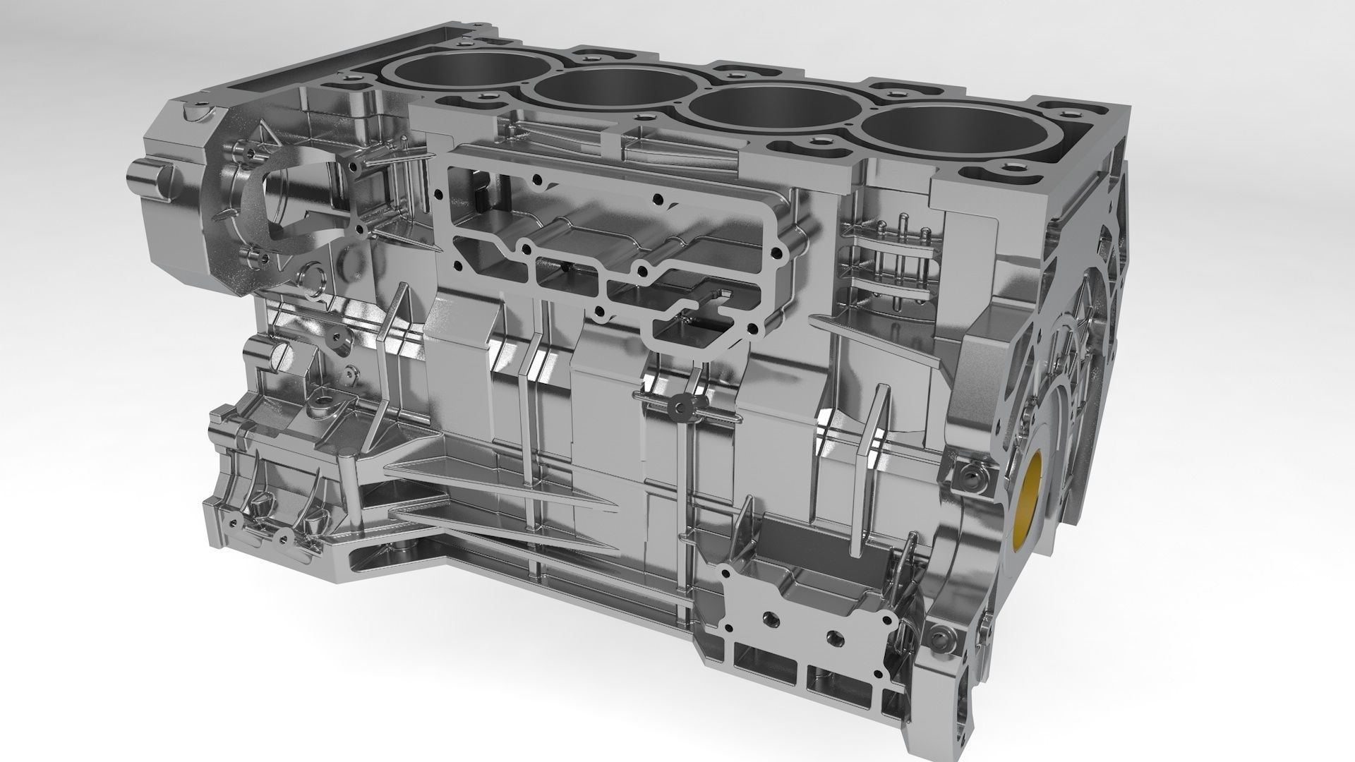 4 Cylinder engine block  3D model_1