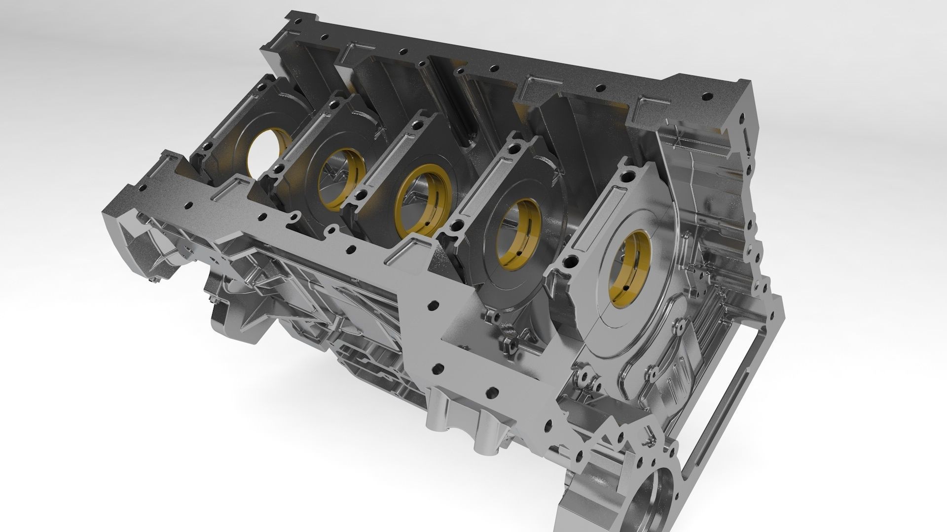 4 Cylinder engine block  3D model_5