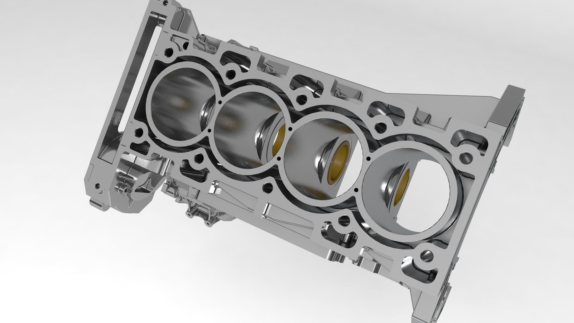 4 Cylinder engine block  3D model_4