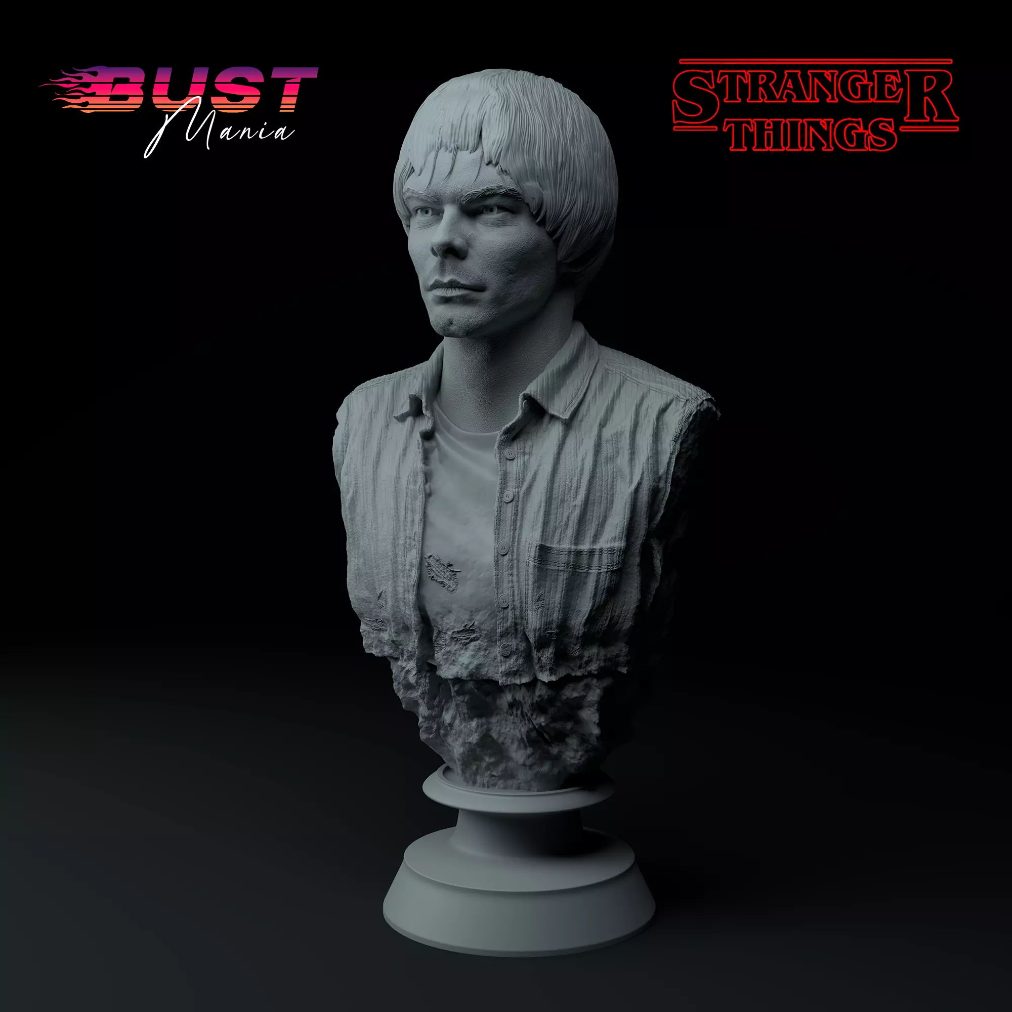 Jonathan Byers Stranger Things Premium 3D Bust STL 3D print model