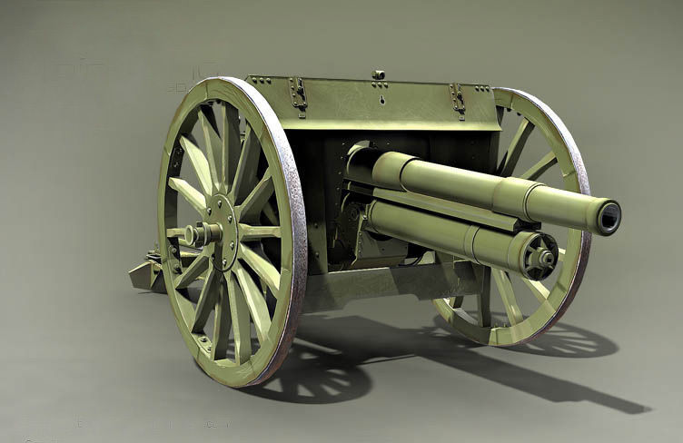 Putilov 76 2mm Field Gun Russia 1902 3D model