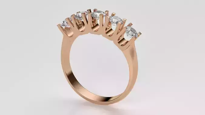 Ring with gems 3D print model