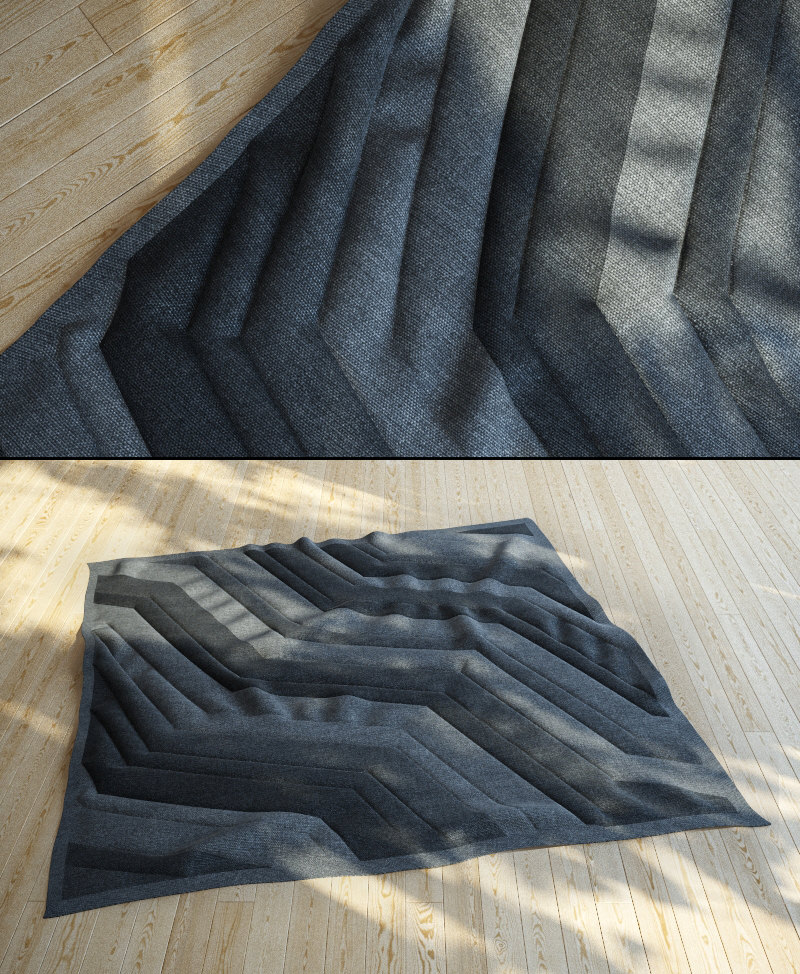 zigzag carpet 3D model_2