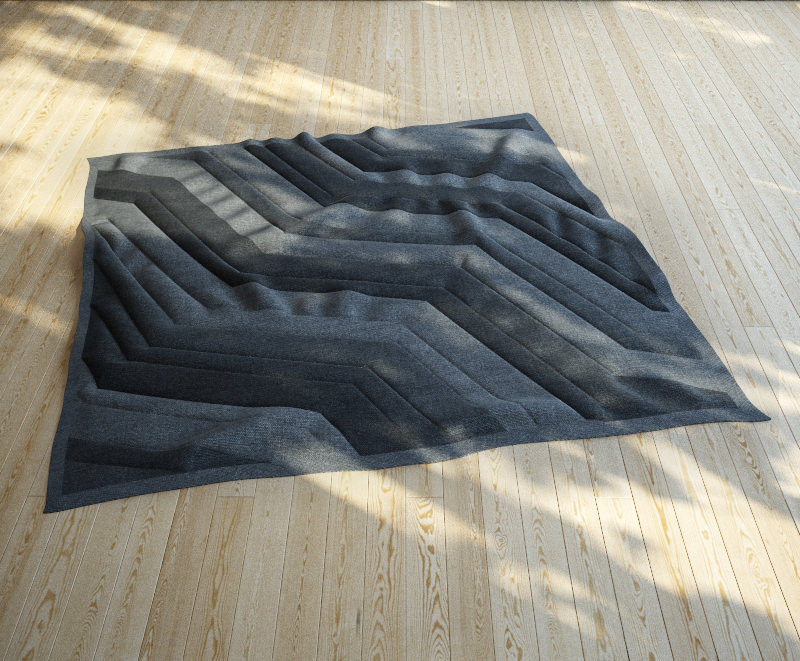 zigzag carpet 3D model_1