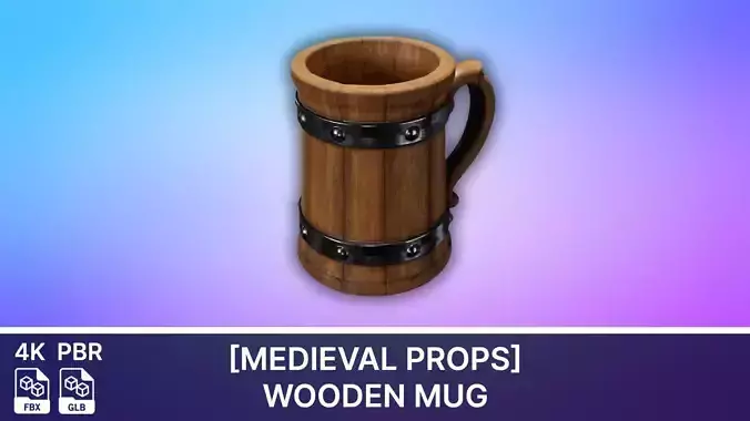 Medieval Props - Wooden Mug - 01